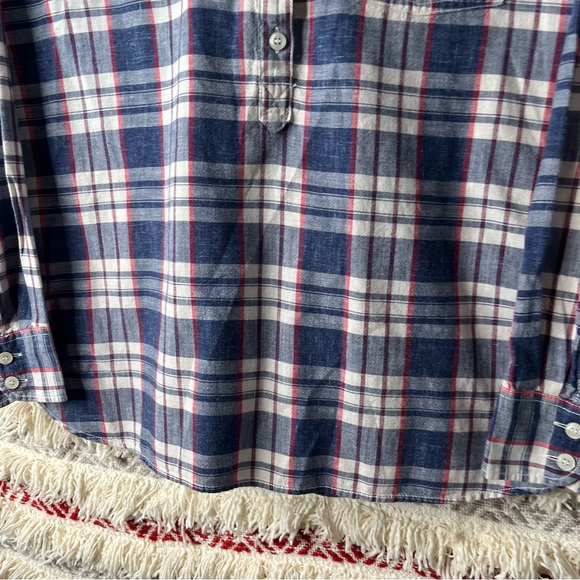 J Crew Boy Fit 1/2 Button Up Pullover Shirt Plaid Multicolor Size M - Picture 4 of 7